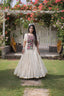 White Kora Cotton Lehenga with Kutchi Work ClothsVilla