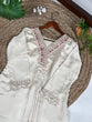 Load image into Gallery viewer, White Moonga Silk Embroidered Co-ord Set with Tasar Silk Badhej Dupatta ClothsVilla