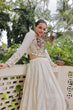 Load image into Gallery viewer, White Navratri Special Roman Fabric Lehenga Choli with Kutchi Gamthi &amp; Mirror Work ClothsVilla