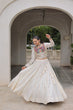 Load image into Gallery viewer, White Navratri Special Roman Fabric Lehenga Choli with Kutchi Gamthi &amp; Mirror Work ClothsVilla