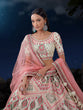 Load image into Gallery viewer, White Net Lehenga Choli Set with Thread &amp; Sequin Embellishments ClothsVilla