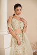 Load image into Gallery viewer, Mesmerizing White Net Lehenga Choli with Multicolor Thread &amp; Sequin Embroidery ClothsVilla