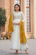 Load image into Gallery viewer, White Premium Designer Fancy Anarkali Gown Set Clothsvilla
