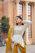 Load image into Gallery viewer, White Premium Designer Fancy Anarkali Gown Set Clothsvilla