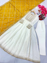 Load image into Gallery viewer, White Premium Designer Fancy Anarkali Gown Set Clothsvilla