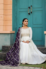 Load image into Gallery viewer, White Premium Designer Fancy Anarkali Gown Set Clothsvilla