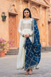 Load image into Gallery viewer, White Premium Designer Fancy Anarkali Gown Set Clothsvilla