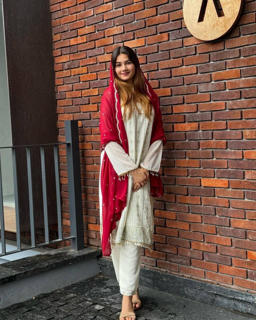 White Premium Designer Ready-Made Top, Palazzo, and Dupatta Clothsvilla Main image