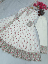 Load image into Gallery viewer, White Premium Designer Readymade Fancy Anarkali Gown with Dupatta ClothsVilla