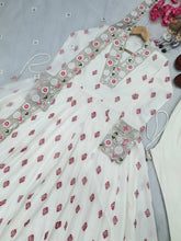 Load image into Gallery viewer, White Premium Designer Readymade Fancy Anarkali Gown with Dupatta ClothsVilla