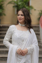 Load image into Gallery viewer, White Premium Designer Readymade Sharara Suit with Dupatta - Elegant &amp; Stylish Clothsvilla