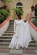 Load image into Gallery viewer, White Premium Designer Readymade Sharara Suit with Dupatta - Elegant &amp; Stylish Clothsvilla
