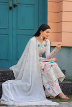 Load image into Gallery viewer, White Premium Designer Readymade Top Plazzo Set with Dupatta Clothsvilla