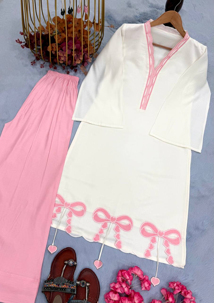 White Pur Roman Top & Palazzo Set ClothsVilla