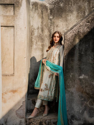 White Pure Silk Heavy Embroidered Kurta Palazzo Set with 5 mm Sequins, Rivet Moti Work & Fancy Lace Dupatta – Fully Stitched Designer Wear ClothsVilla