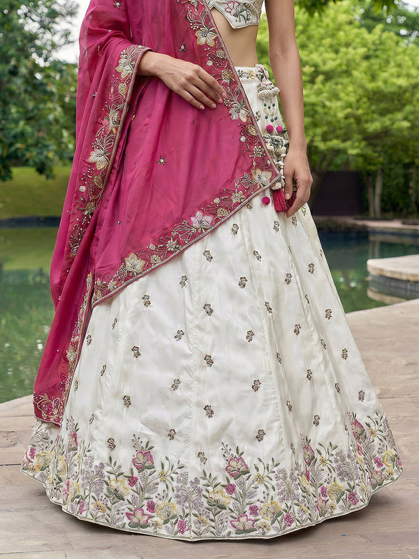 Chiffon Beads with Embroidered Lehenga Choli with Dupatta Clothsvilla