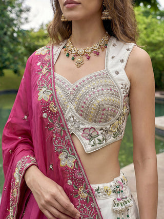 Chiffon Beads with Embroidered Lehenga Choli with Dupatta Clothsvilla
