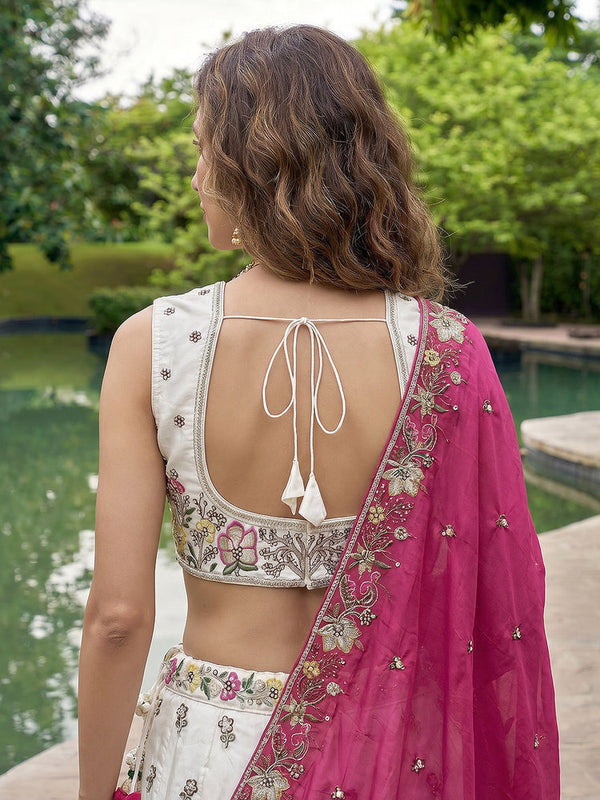 Chiffon Beads with Embroidered Lehenga Choli with Dupatta Clothsvilla
