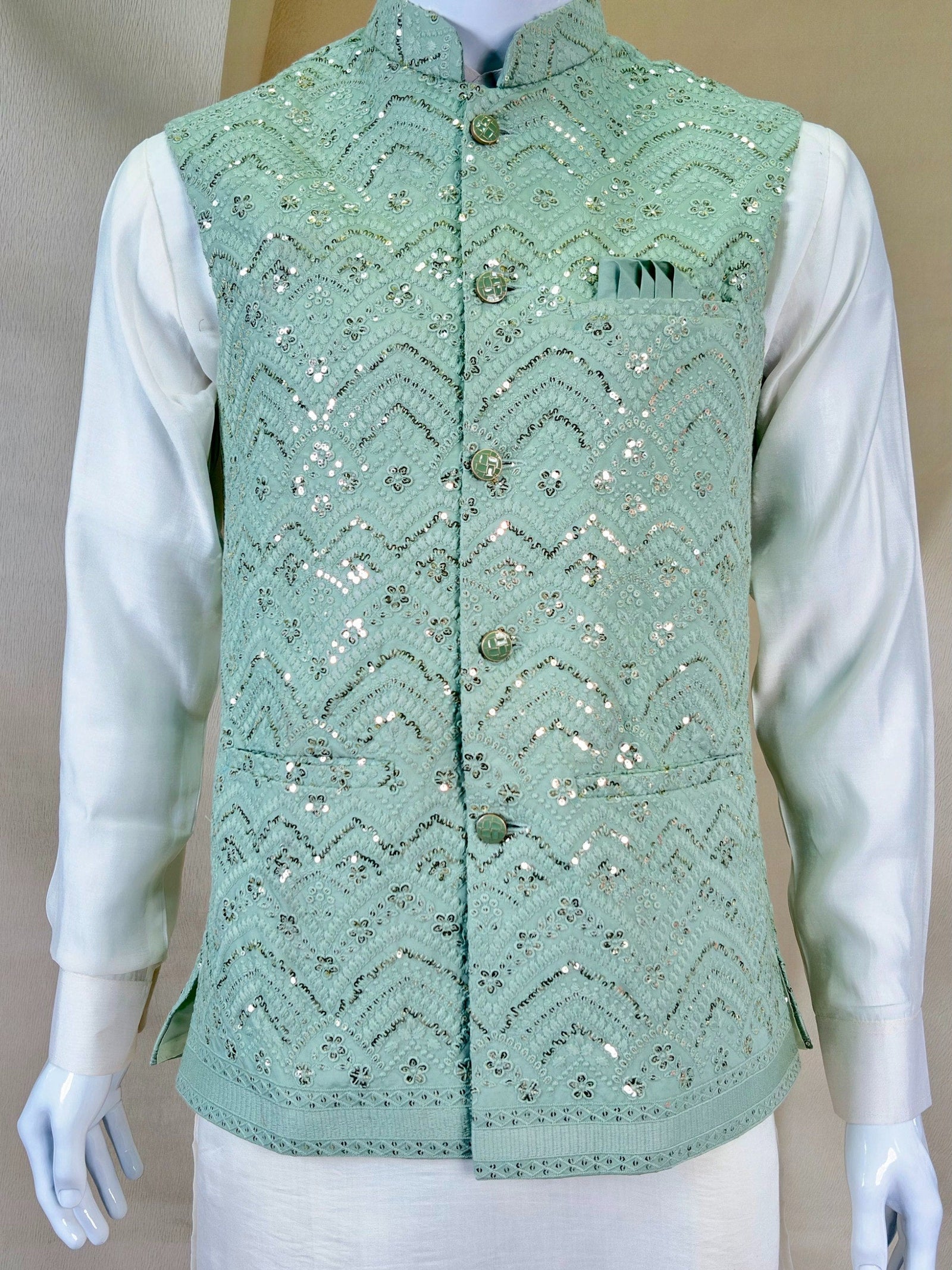 White Roman Silk Kurta,Pant With Sequins Koti ClothsVilla