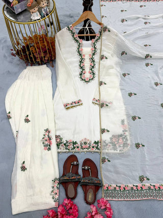 White Royal Farshi Palazzo Set ClothsVilla