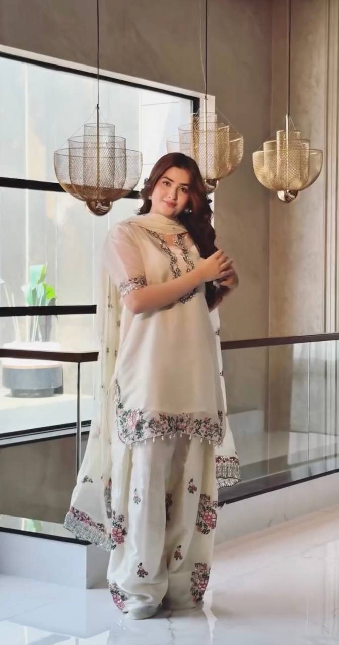 White Royal Farshi Palazzo Set ClothsVilla