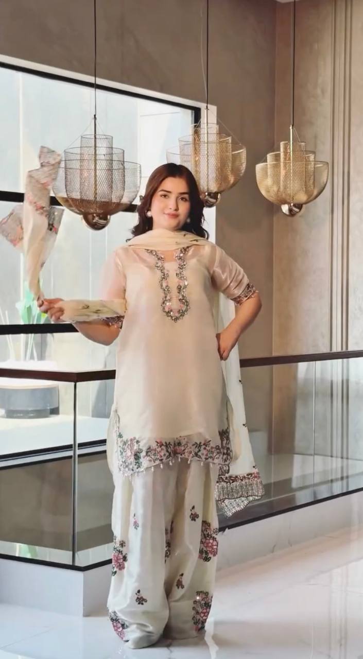 White Royal Farshi Palazzo Set ClothsVilla