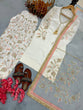 Load image into Gallery viewer, White Satin Embroidered Farshi Suit ClothsVilla