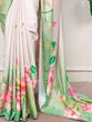 Load image into Gallery viewer, White Satin Silk Printed Saree ClothsVilla