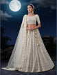 Load image into Gallery viewer, White Sequenced Georgette Lehenga Set with Dupatta ClothsVilla