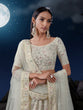 Load image into Gallery viewer, White Sequenced Georgette Lehenga Set with Dupatta ClothsVilla