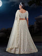 Load image into Gallery viewer, White Sequenced Georgette Lehenga Set with Dupatta ClothsVilla