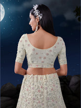 Load image into Gallery viewer, White Sequenced Georgette Lehenga Set with Dupatta ClothsVilla