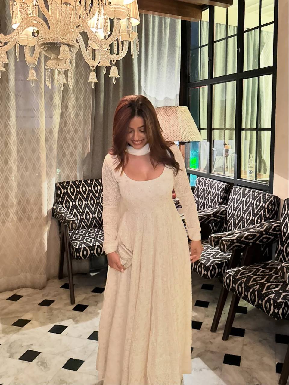 White Sequins Embroidered Gown ClothsVilla