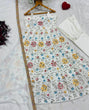 Load image into Gallery viewer, White Silk Embroidered Gown Set ClothsVilla