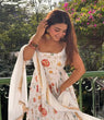 Load image into Gallery viewer, White Silk Embroidered Gown Set ClothsVilla