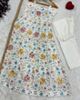 Load image into Gallery viewer, White Silk Embroidered Gown Set ClothsVilla