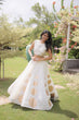 Load image into Gallery viewer, White Silk Gota Pattern Lehenga Set ClothsVilla