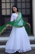 Load image into Gallery viewer, White Thousand Butti Faux Georgette Gown with Embroidered Butterfly Net Dupatta ClothsVilla