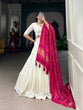 Load image into Gallery viewer, White Timeless Elegance Lucknowi Paper Mirror Work Georgette Lehenga Set