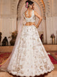 Load image into Gallery viewer, White Tissue Fabric Sequins embroidery Semi-Stitched Lehenga choli &amp; Dupatta ClothsVilla