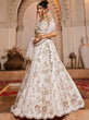 Load image into Gallery viewer, White Tissue Fabric Sequins embroidery Semi-Stitched Lehenga choli &amp; Dupatta ClothsVilla