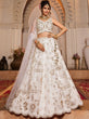 Load image into Gallery viewer, White Tissue Fabric Sequins embroidery Semi-Stitched Lehenga choli &amp; Dupatta ClothsVilla