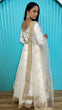 Load image into Gallery viewer, White Unmissable Wedding Season Georgette Gown Set Clothsvilla