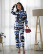 Load image into Gallery viewer, White With Black-Blue Floral Co-Ord Set