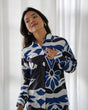 Load image into Gallery viewer, White With Black-Blue Floral Co-Ord Set