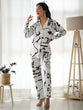 Load image into Gallery viewer, White With Black Floral Co-Ord Set