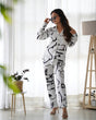 Load image into Gallery viewer, White With Black Floral Co-Ord Set