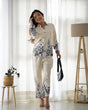Load image into Gallery viewer, White With Black Floral Co-Ord Set
