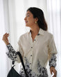 Load image into Gallery viewer, White With Black Floral Co-Ord Set