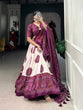 Load image into Gallery viewer, Wine Artistry in Silk Tussar Lehenga Choli with Bandhej Print &amp; Gotta Patti Accents